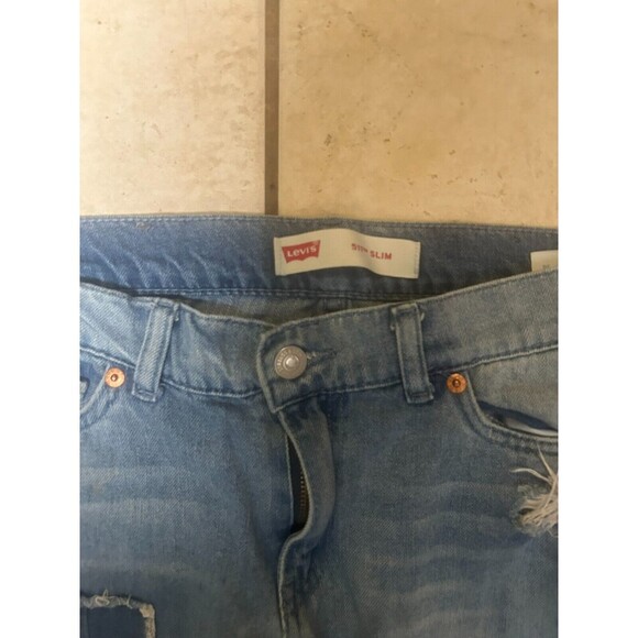 Levis 511 jeans boys size 18 29X29 patchwork distressed 5 pocket light wash - Picture 2 of 6